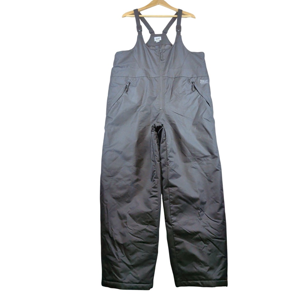 Everlast Sport Mens Black Insulated Snow Bibs Ski Pants Size Large L/G SEAS 5017